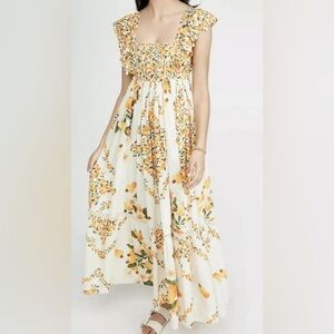 Farm Rio Cashew Crossed Back Dress Medium